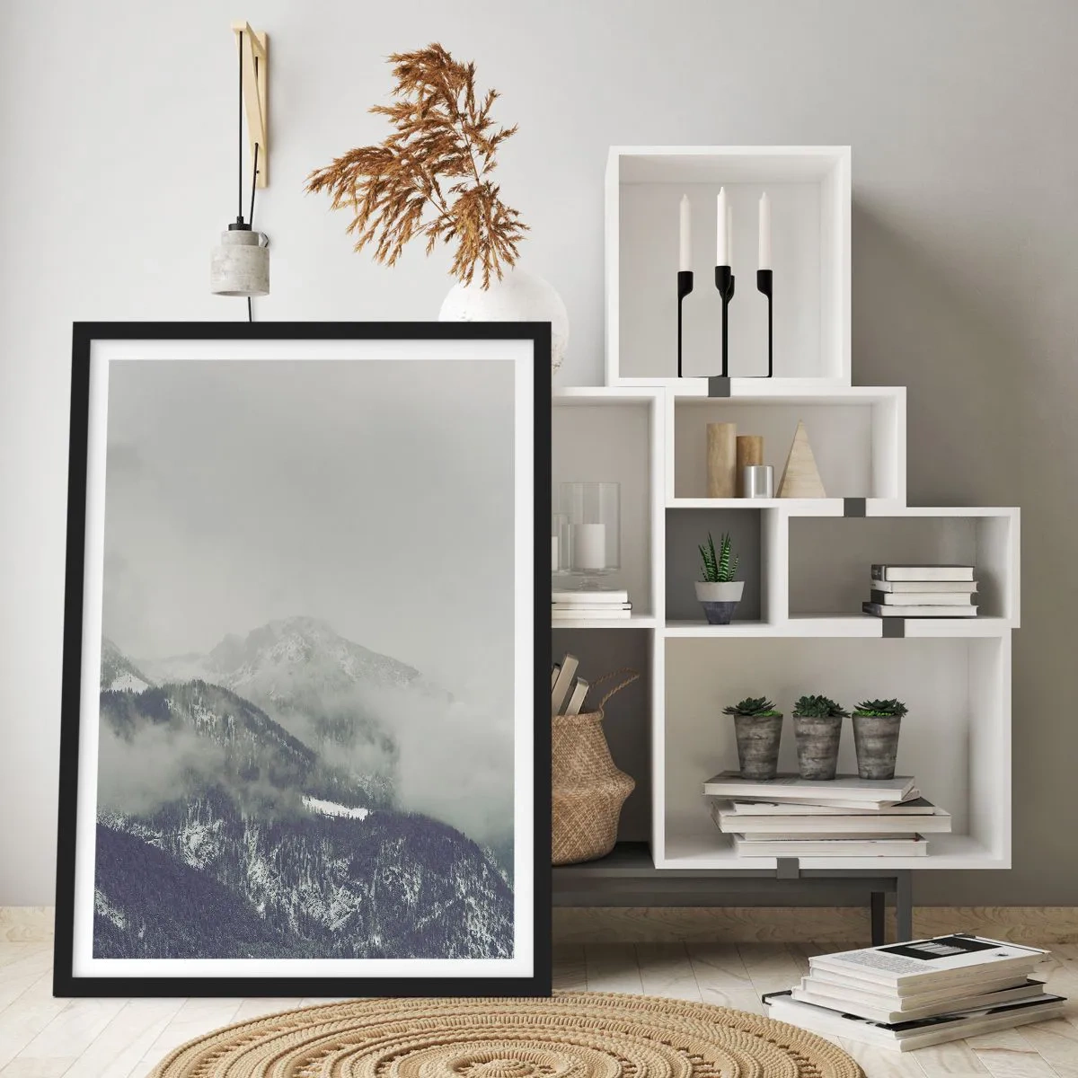 Plakát v černém rámu - Mlžné údolí - 40x50 cm