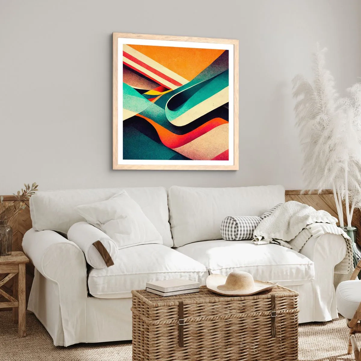 Plakát v rámu světlý dub - Intenzivní kompozice - 40x40 cm
