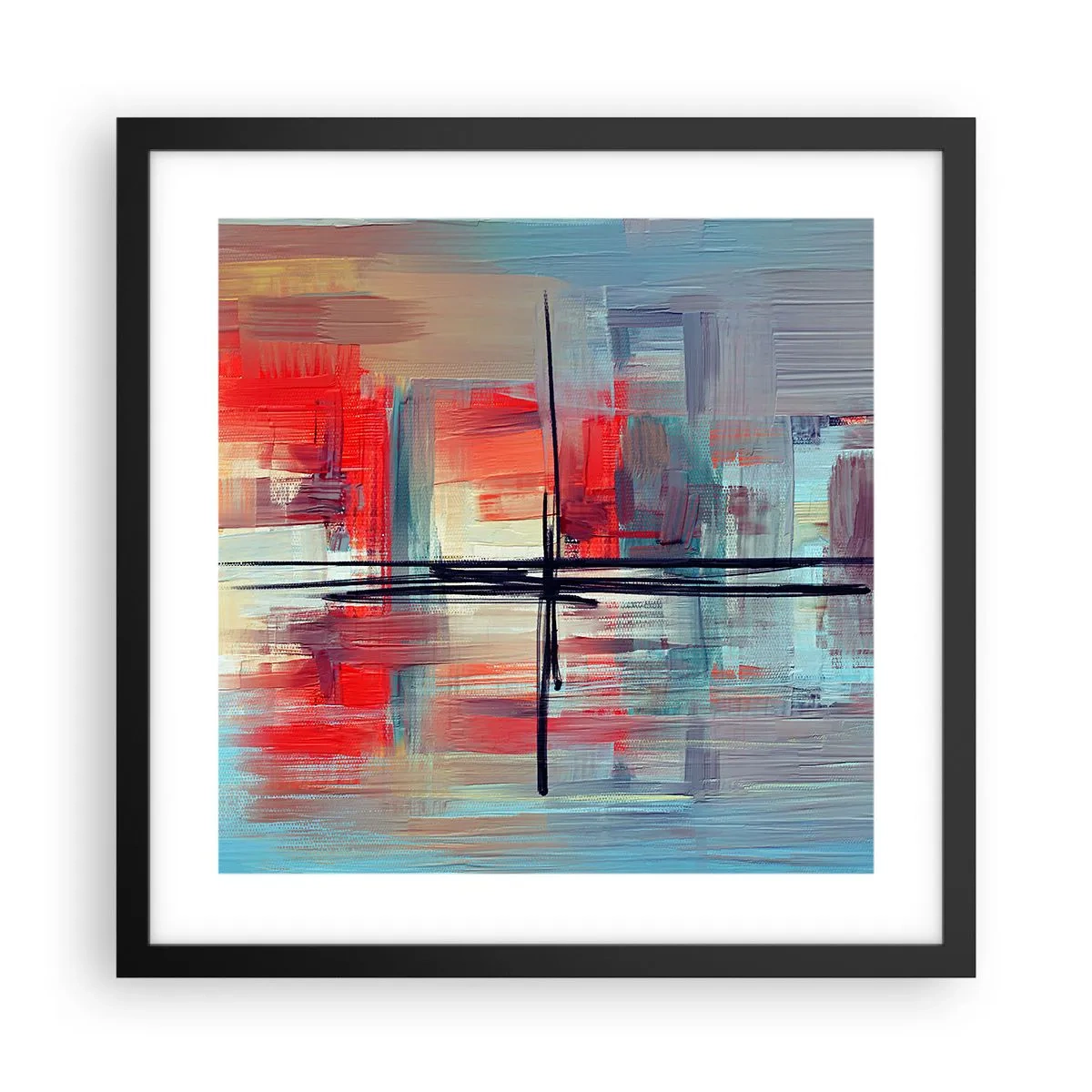 Plakát v černém rámu - Krajina v neznámé dimenzi - 40x40 cm