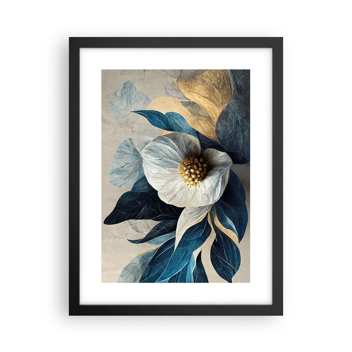 Plakát v černém rámu - Zlaté srdce - 30x40 cm