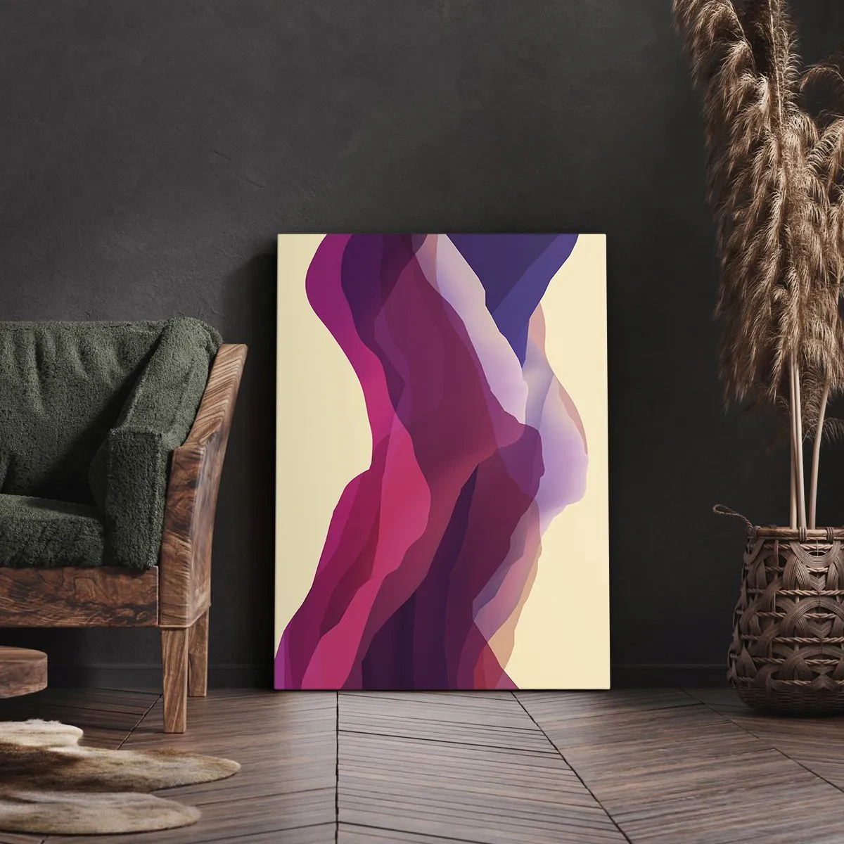 Obraz na plátně - Vlny fialové - 50x70 cm