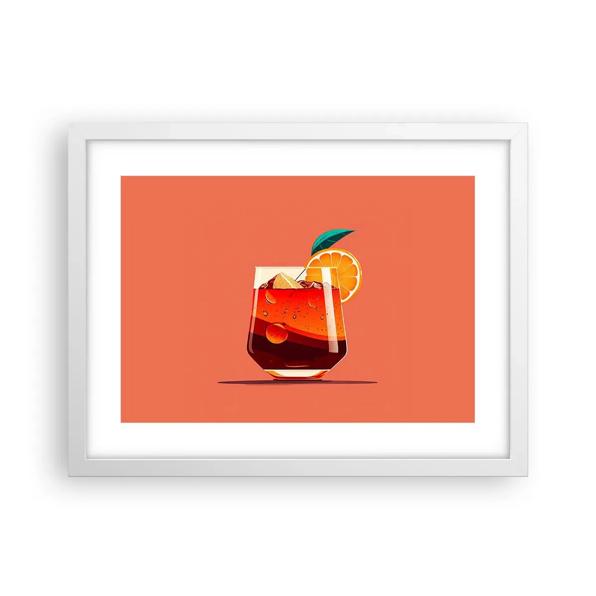 Plakát v bílém rámu - Letní osvěžení - 40x30 cm