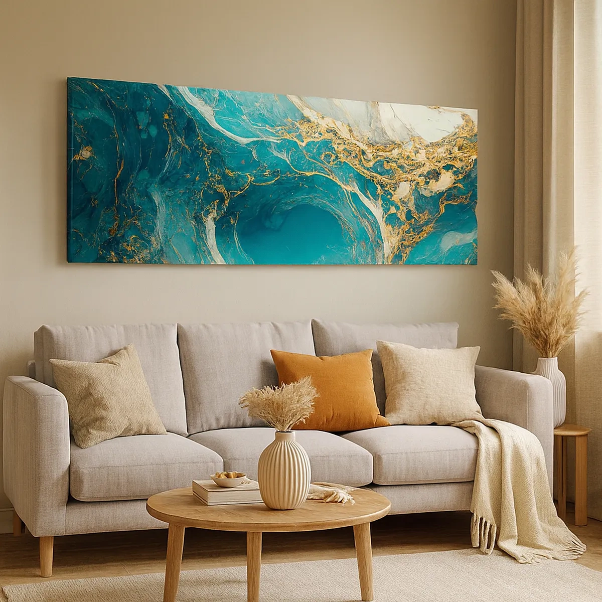 Obraz na plátně - Kompozice se zlatými žilami - 30x30 cm