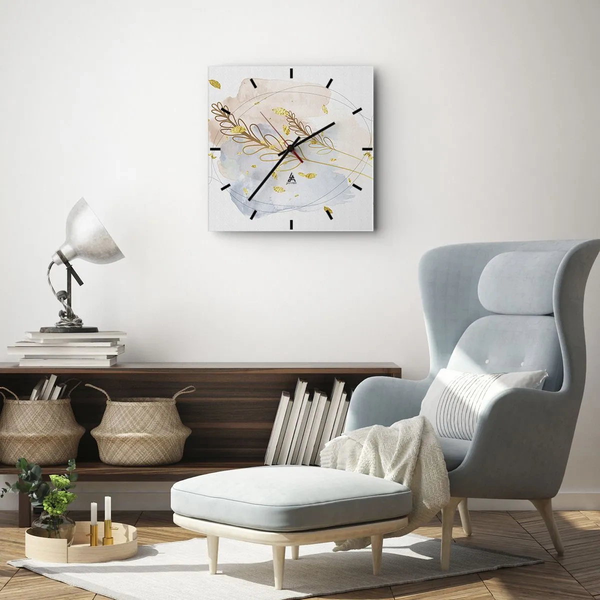 Nástěnné hodiny - Zlatý závan - 30x30 cm