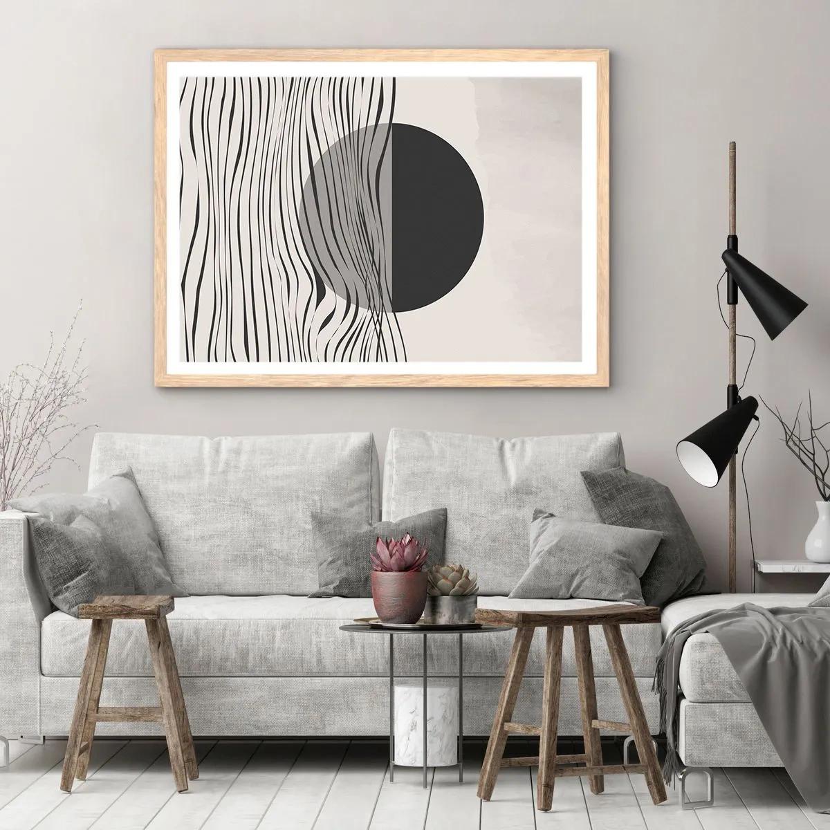 Plakát v rámu světlý dub - Poloviční kompozice - 40x30 cm