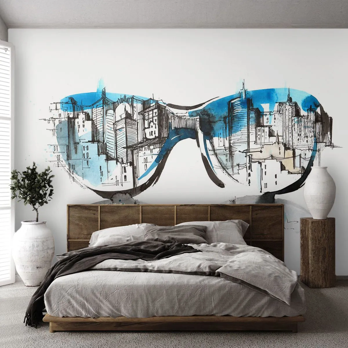Fototapeta Samolepicí Deluxe Sticker - Velkoměstská elegance - Abstrakce, Brýle, Architektura - 100x70 cm