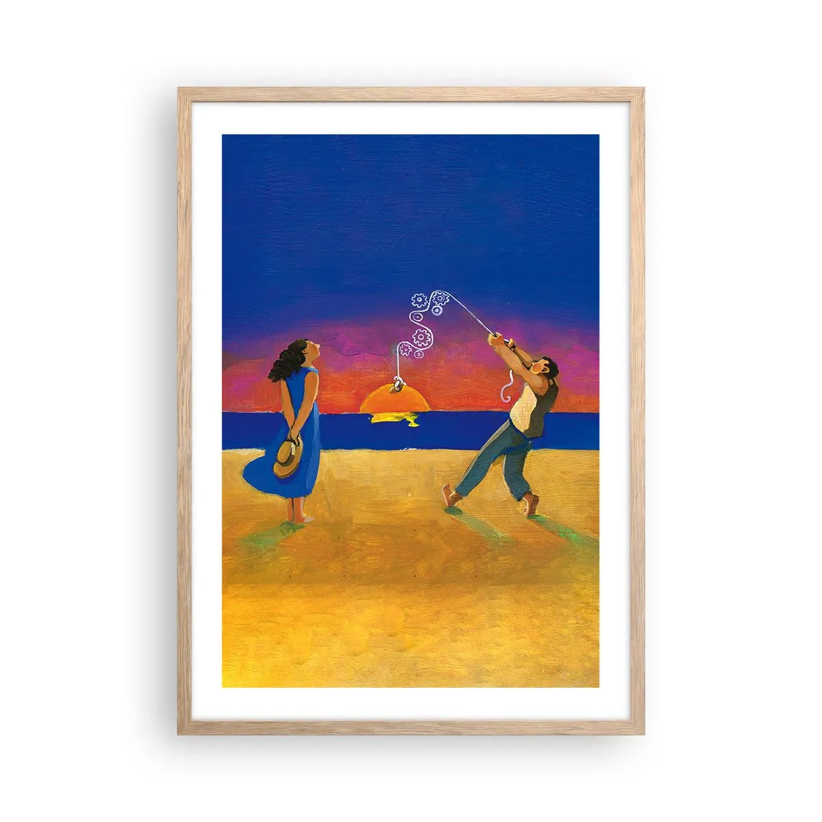 Plakát v rámu světlý dub - Více než hvězda z nebe - 50x70 cm