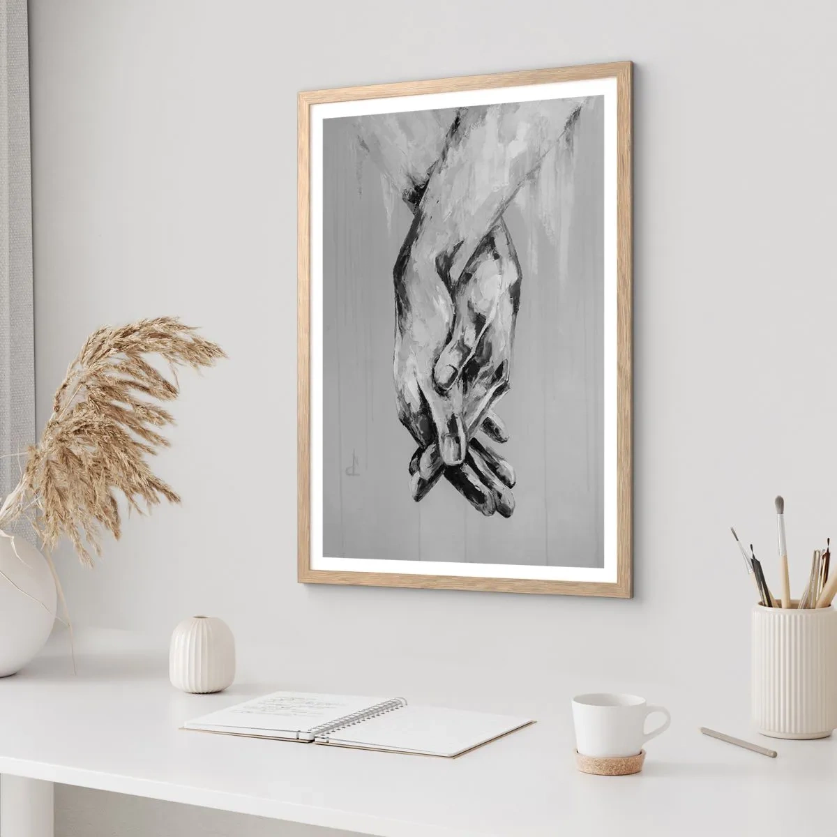 Plakát v rámu světlý dub - Začátek… - 61x91 cm