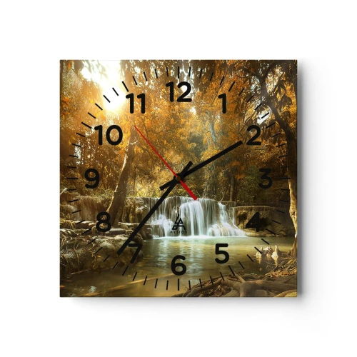 Nástěnné hodiny - Parkový vodopád - 40x40 cm