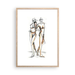 Plakát v rámu světlý dub - Studie šarmu - 50x70 cm