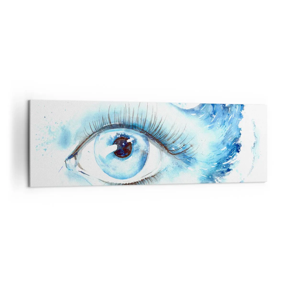 Obraz na plátně - Ponořit se do modři pohledu - 160x50 cm