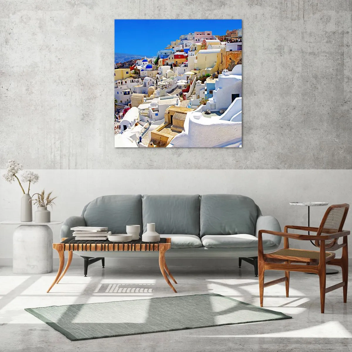 Obraz na skle - Sen o řeckém létě - 30x30 cm