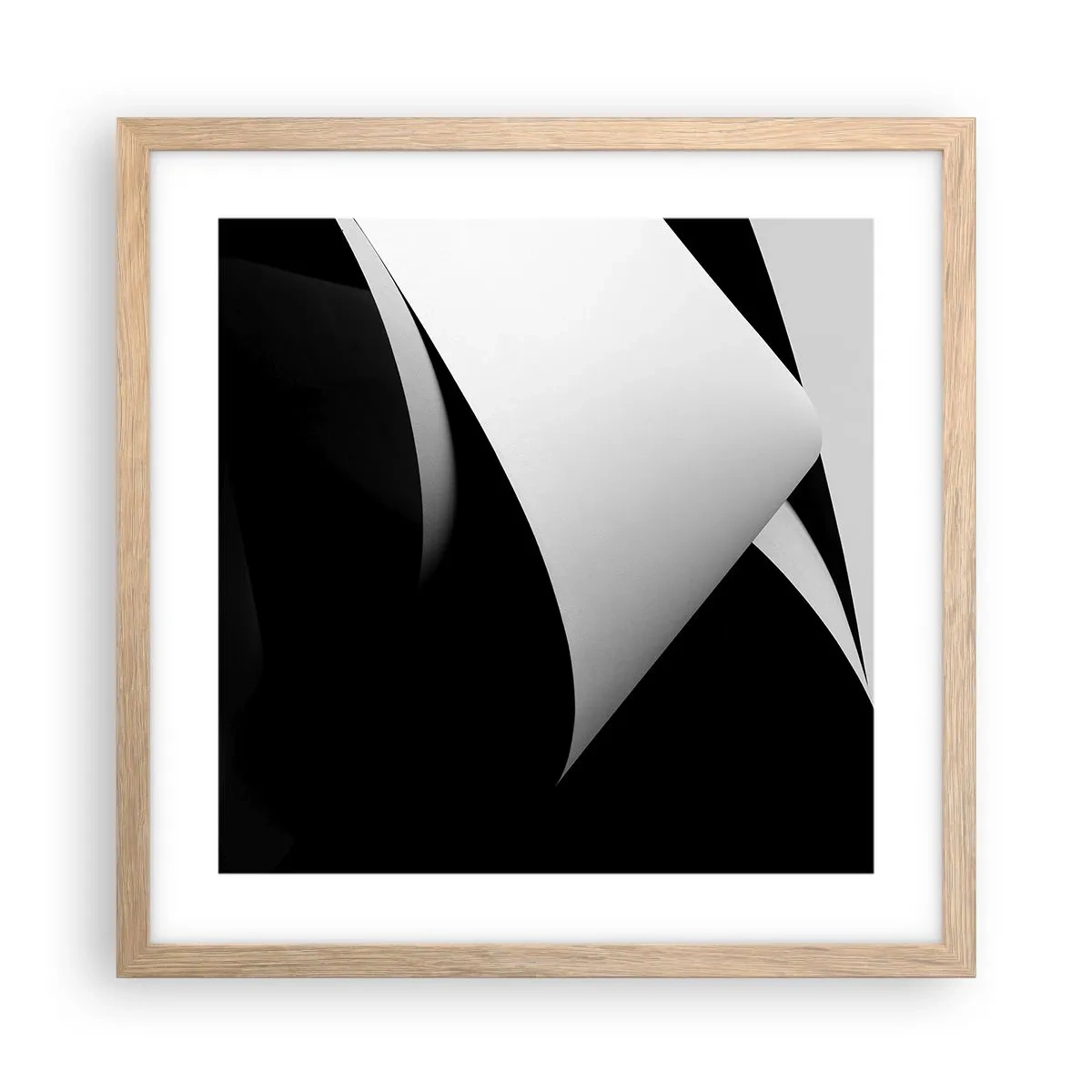 Plakát v rámu světlý dub - Světlo z hlubin stínu - 40x40 cm