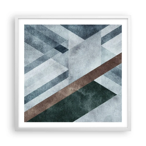 Plakát v bílém rámu - Sofistikovaná elegance geometrie - 60x60 cm