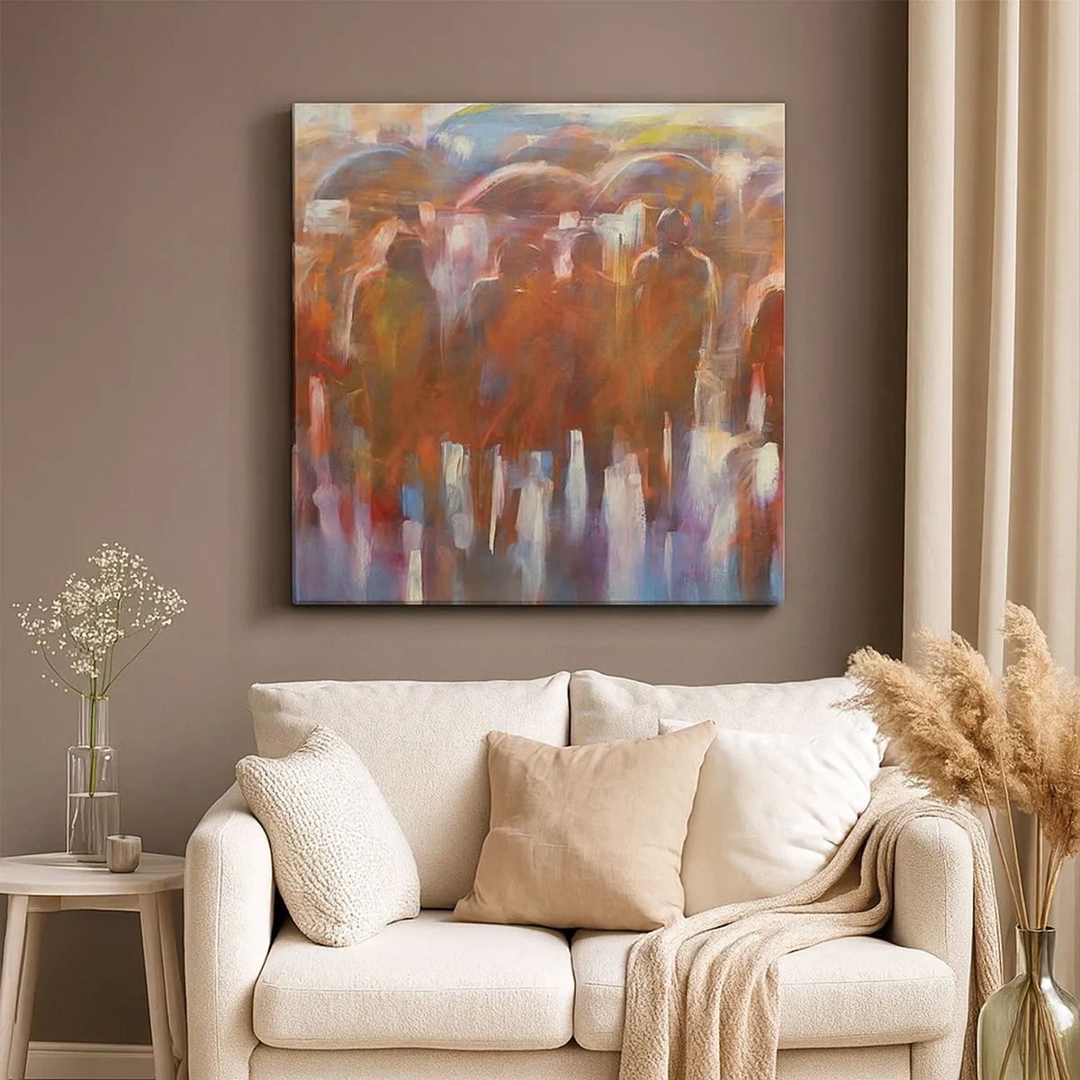 Obraz na plátně - Rovnocenní v dešti a mlze - 30x30 cm