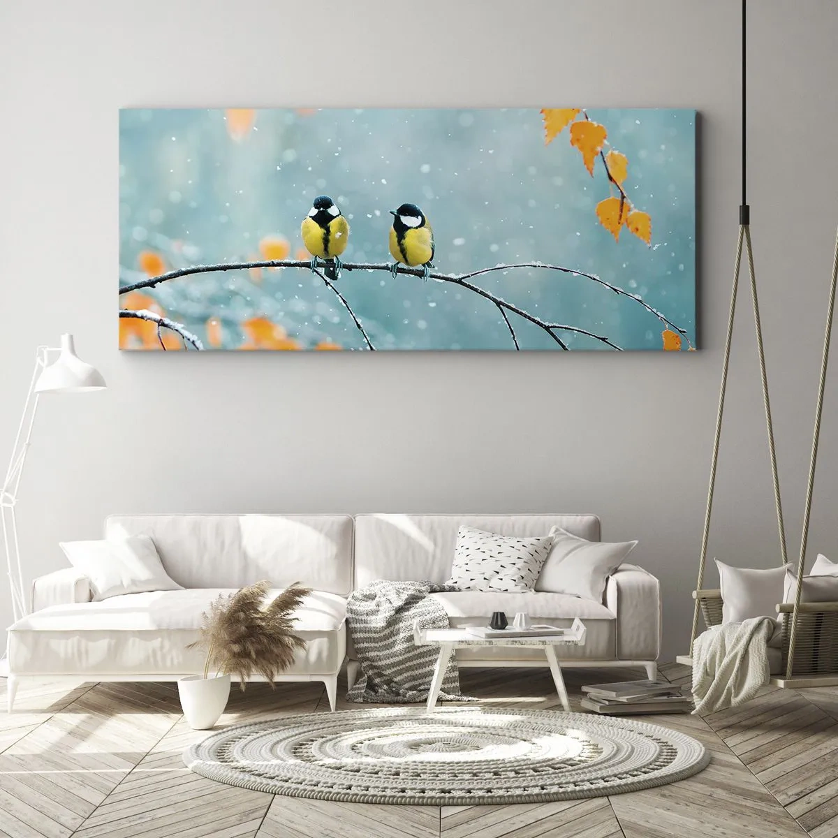 Obraz na plátně - Ptačí drby - 90x30 cm