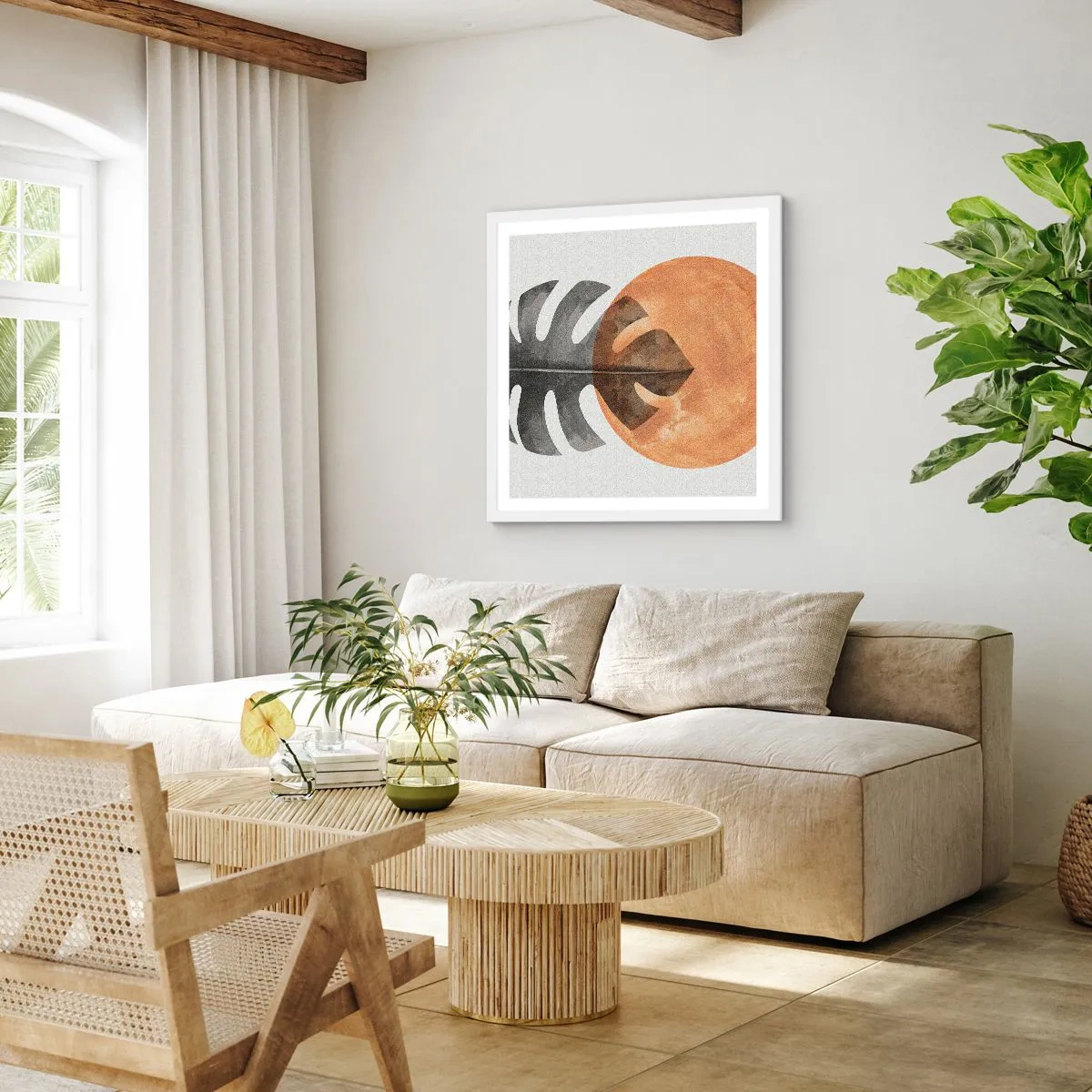 Plakát v bílém rámu - Vždy slunce - 60x60 cm