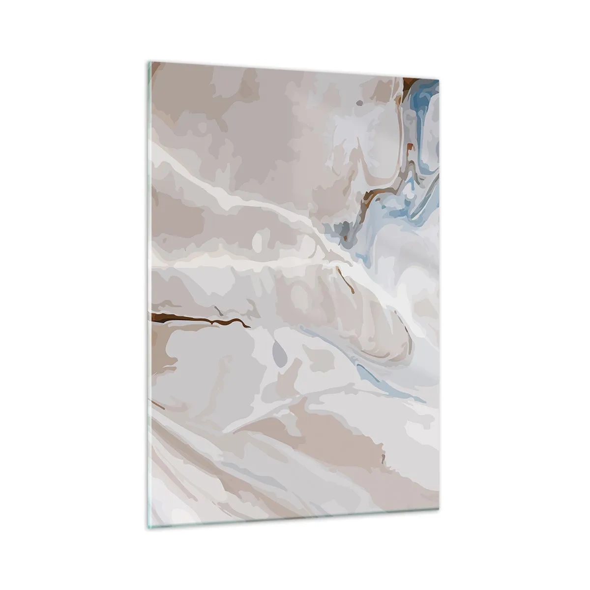 Obraz na skle - Modré meandry pod bílou - 50x70 cm