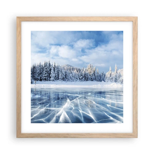 Plakát v rámu světlý dub - Oslnivý a krystalický pohled - 40x40 cm