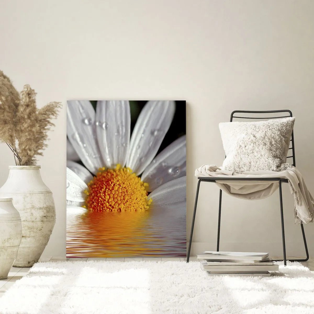 Obraz na skle - Vycházející slunce sedmikrásky - 50x70 cm