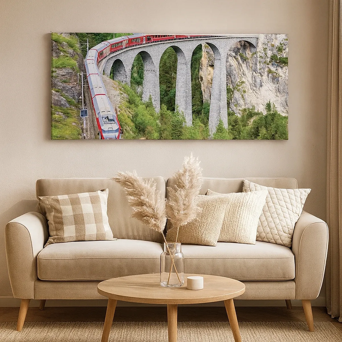 Obraz na plátně - Horský výhled přímo z vlaku - 30x30 cm