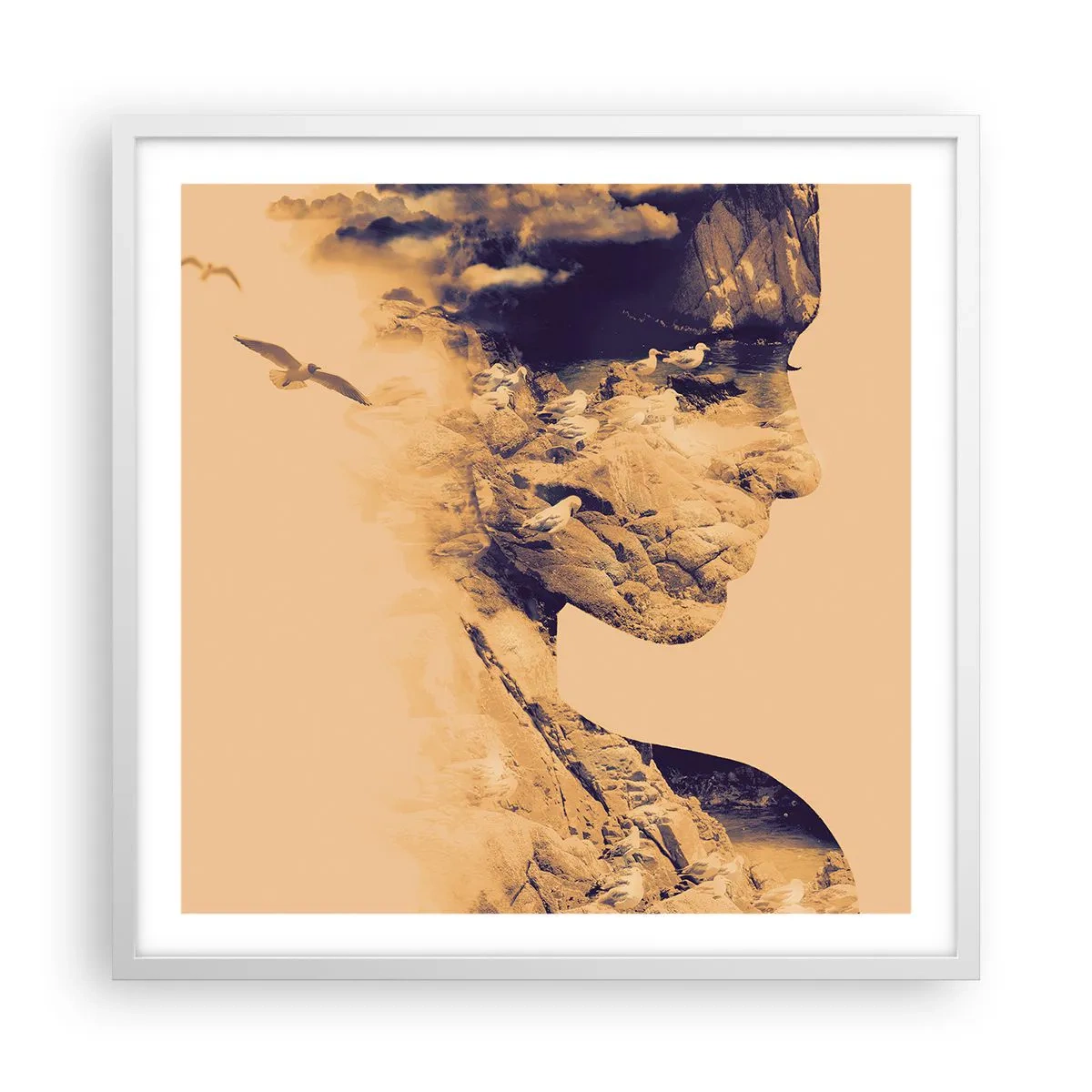Plakát v bílém rámu - Krásná od přírody - 60x60 cm