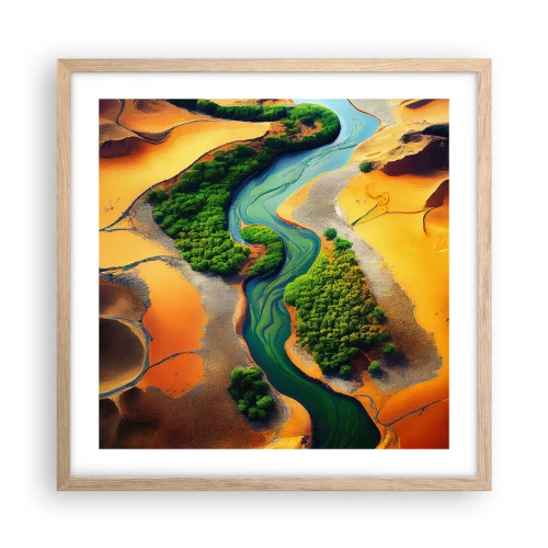Plakát v rámu světlý dub - Životodárná řeka - 50x50 cm
