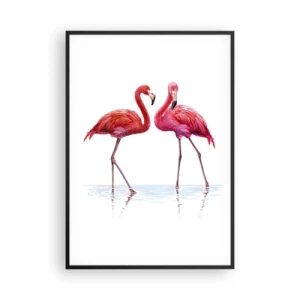 Plakát v černém rámu - Růžové rendez-vous - 70x100 cm