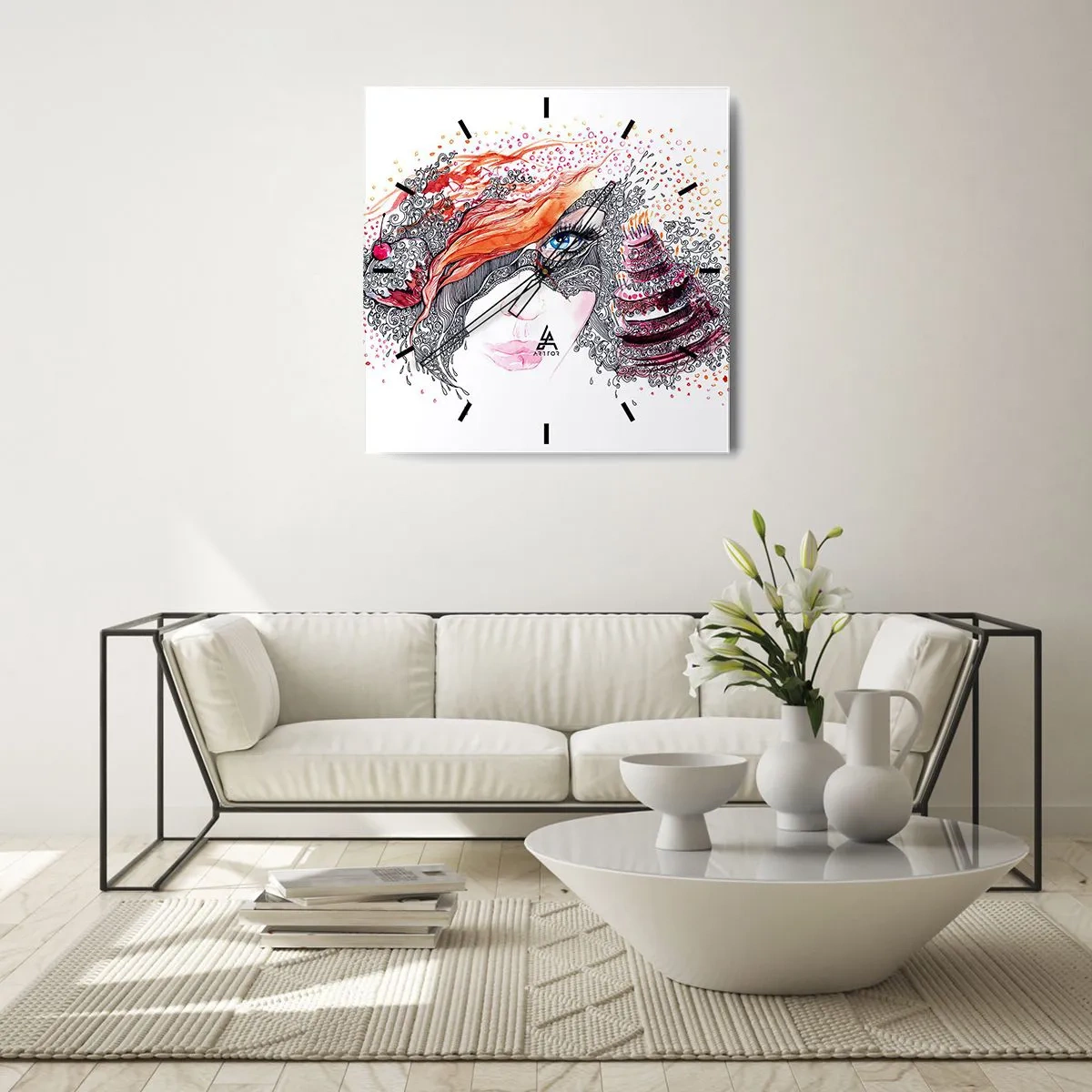 Nástěnné hodiny - S ní je každý den svátek - 40x40 cm