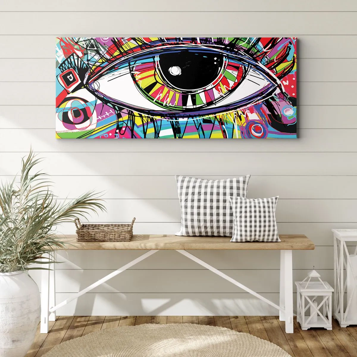Obraz na plátně - Barevné oko - barevná duše - 120x50 cm