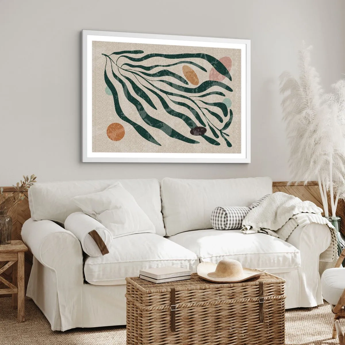 Plakát v bílém rámu - Uprostřed zeleně - 100x70 cm