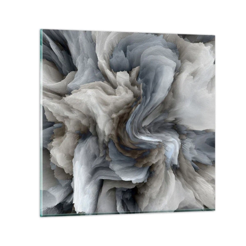 Obraz na skle - Kámen a květ - 40x40 cm