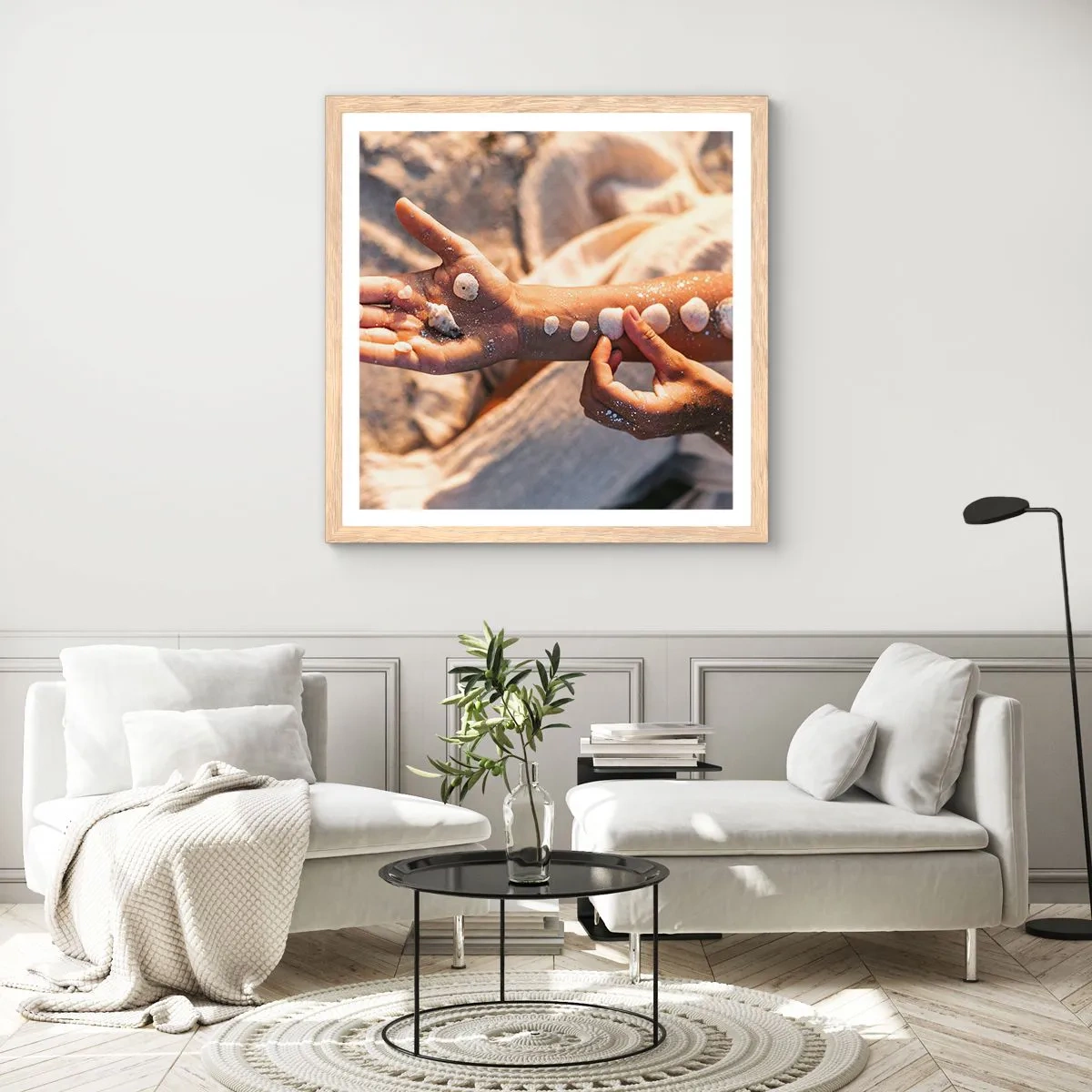 Plakát v rámu světlý dub - Krása na dosah - 50x50 cm