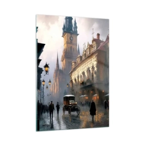 Obraz na skle - Kouzlo pražského večera - 50x70 cm