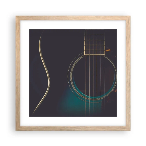 Plakát v rámu světlý dub - Okamžik, než to zazní - 40x40 cm