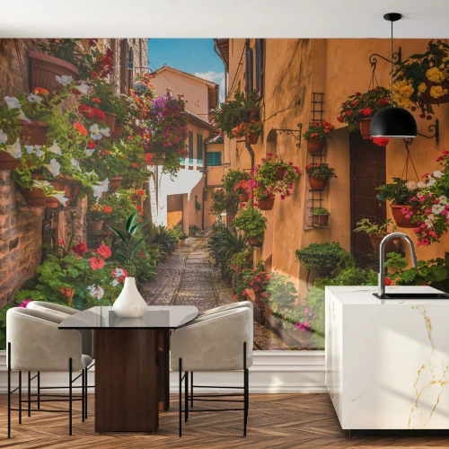 Fototapeta na míru Standard Eco - Italské zákoutí - Město, Květiny, Architektura