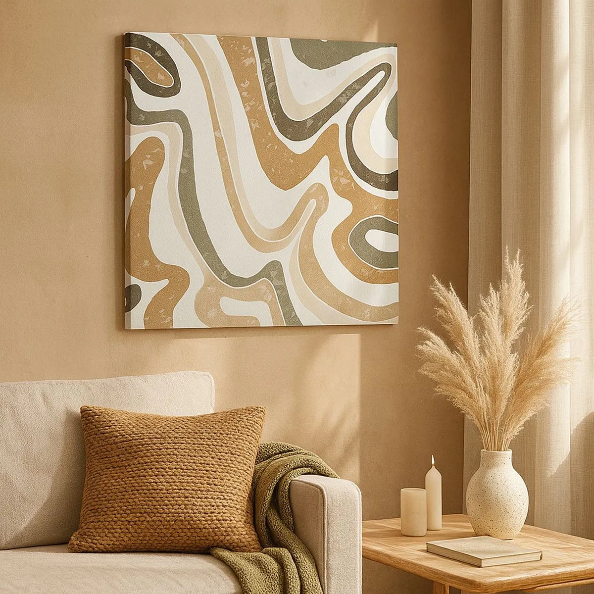 Obraz na plátně - Meandry zemitých barev - 30x30 cm