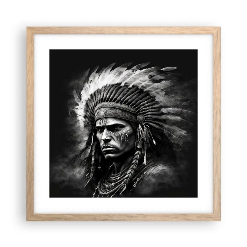 Plakát v rámu světlý dub - Vůdce a bojovník - 40x40 cm
