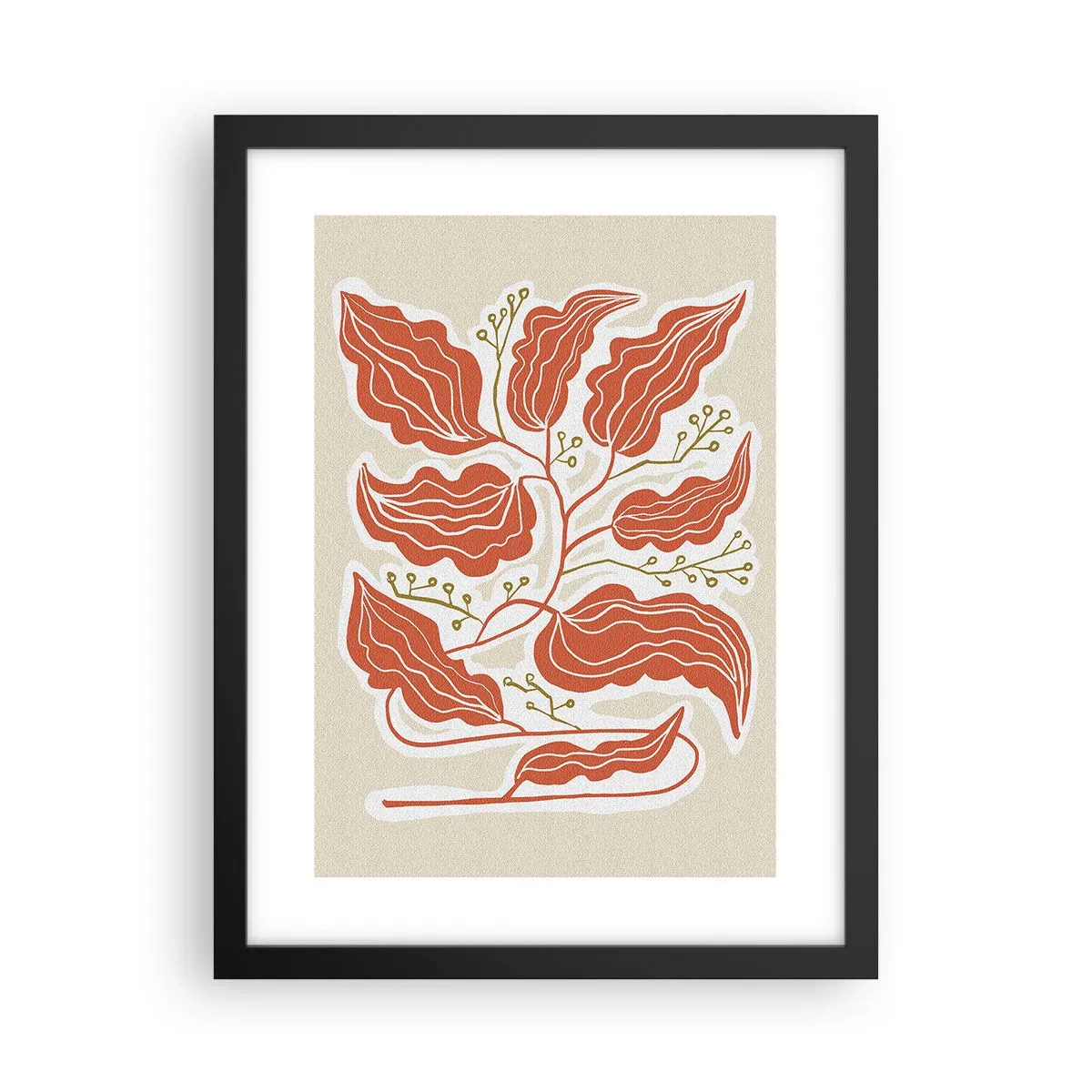 Plakát v černém rámu - Lidově a korálově - 30x40 cm