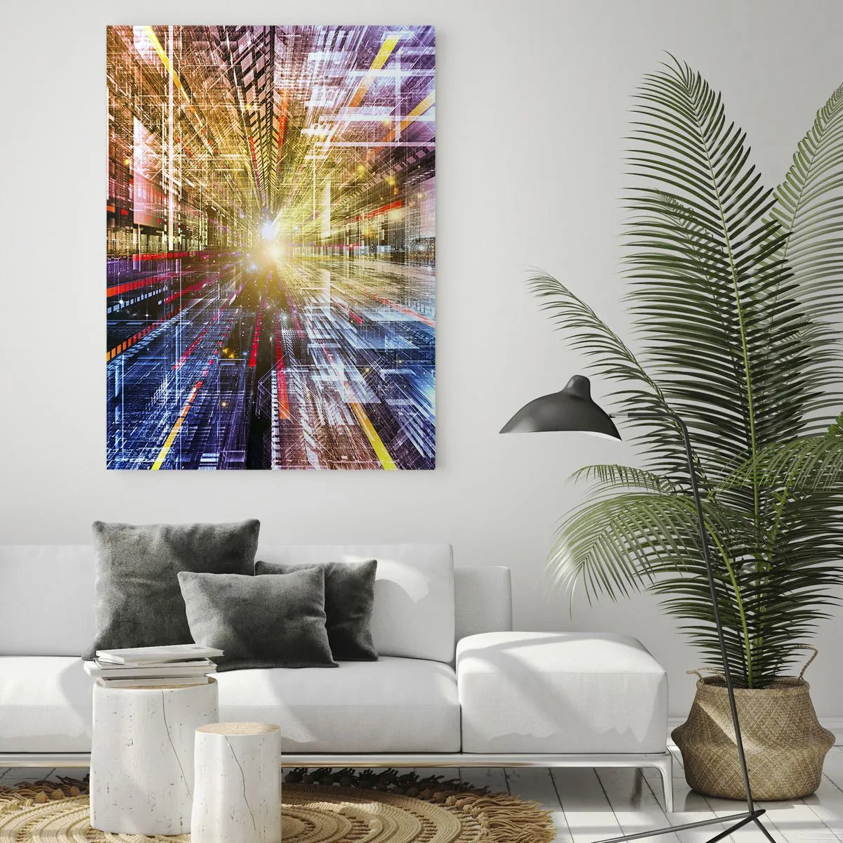 Obraz na skle - Osvětlená chodba - 50x70 cm