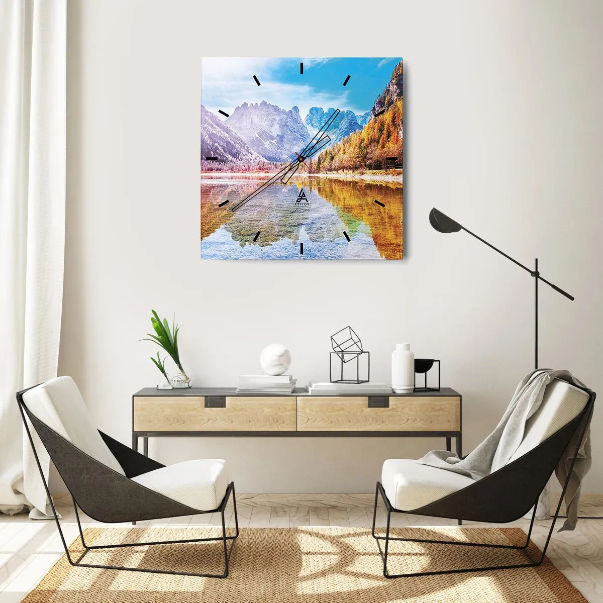 Nástěnné hodiny - A v horách už je podzim - 30x30 cm
