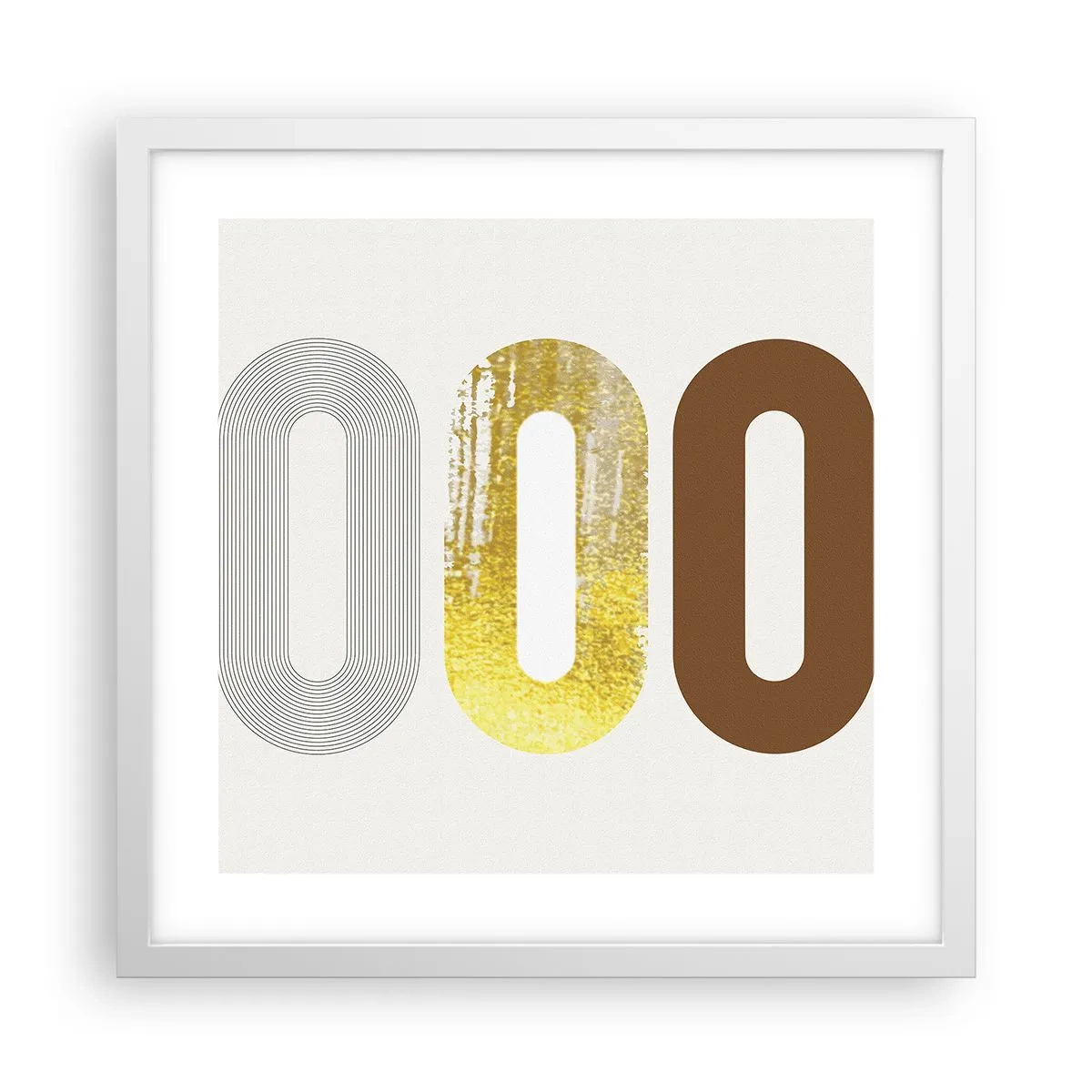 Plakát v bílém rámu - Ooo! - 40x40 cm