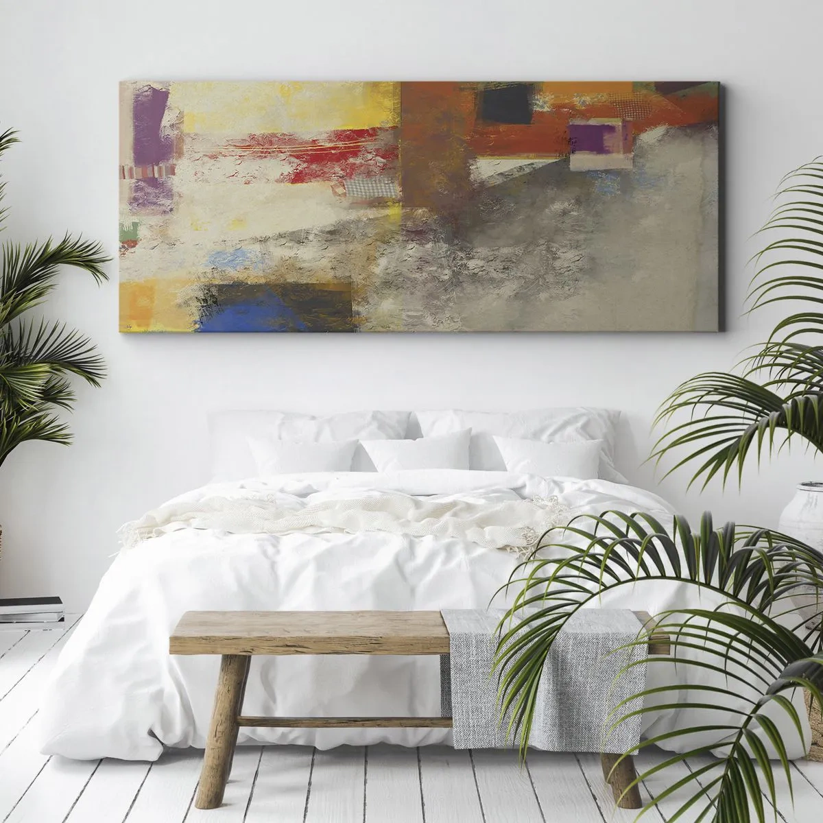 Obraz na plátně - Geometrie barev - 100x40 cm