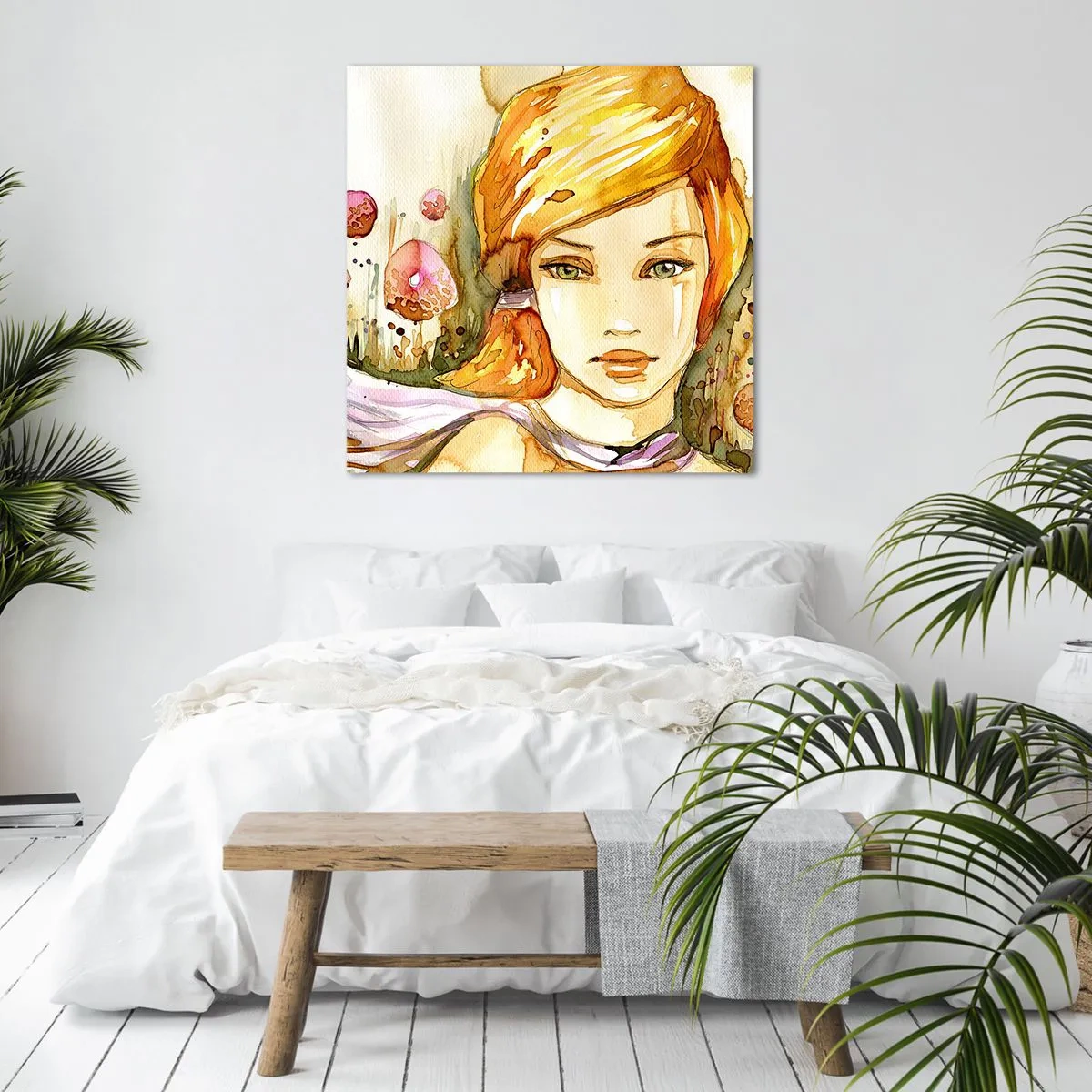 Obraz na plátně - Smaragdový pohled, který zahání hněv - 60x60 cm