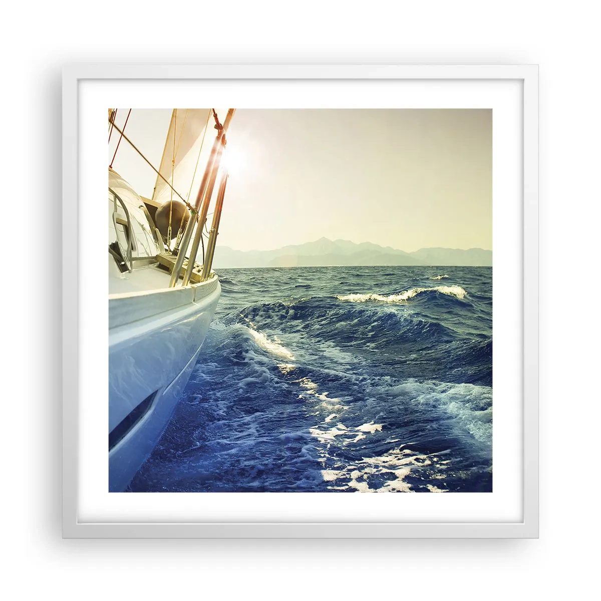 Plakát v bílém rámu - Za dobrodružstvím - 50x50 cm