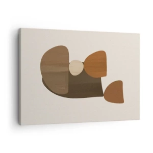 Obraz na plátně - Abstraktní kompozice v odstínech hnědé a béžové - 70x50cm - Bronzová kompozice - Moderní nástěnná dekorace do obývacího pokoje a ložnice ARTTOR