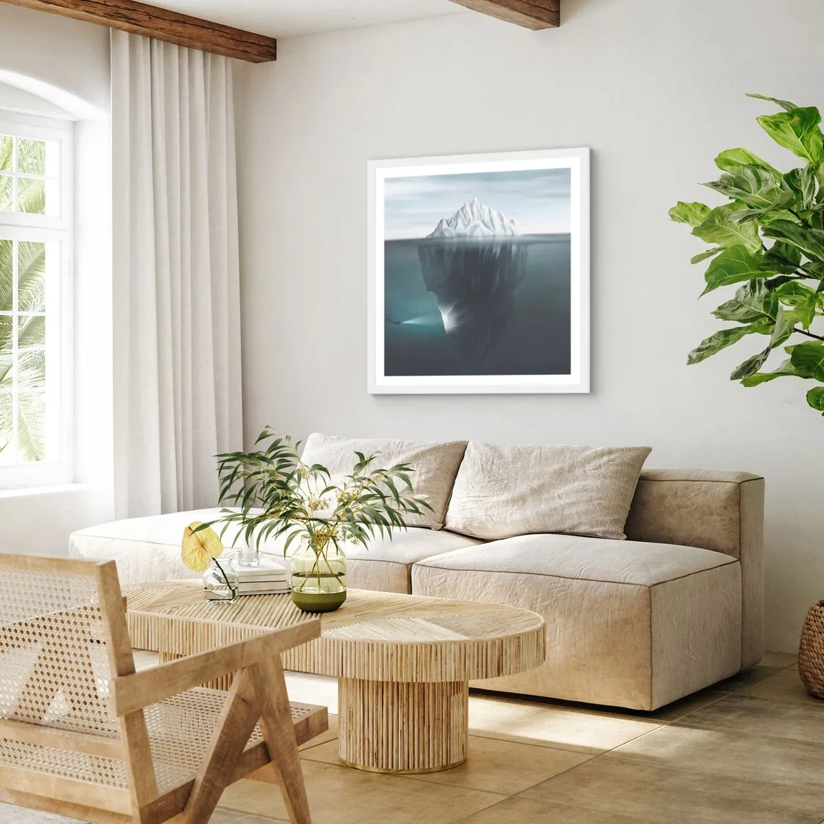 Plakát v bílém rámu - Podvodní tajemství - 40x40 cm