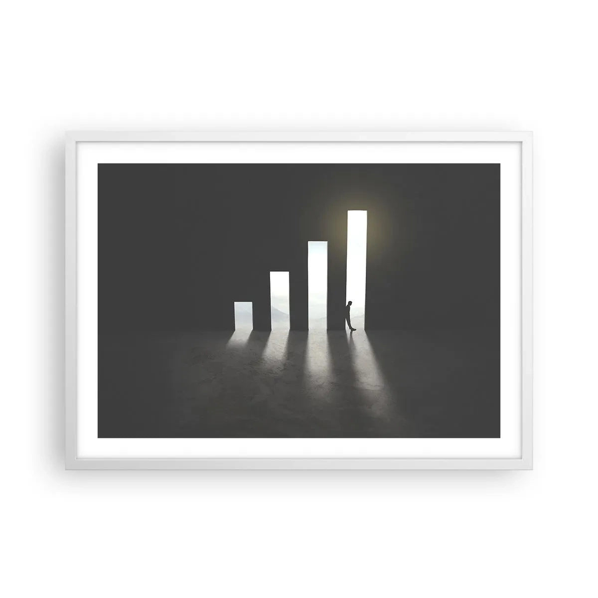 Plakát v bílém rámu - Úspěch – imprese - 70x50 cm