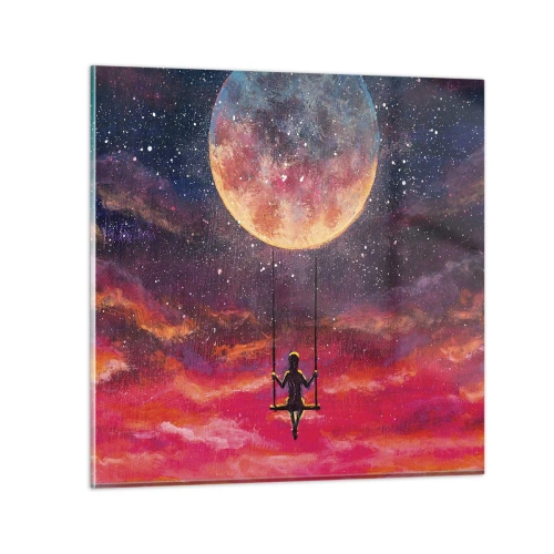 Obraz na skle - Stavět si vzdušné zámky - 30x30 cm