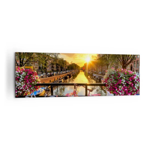 Obraz na plátně - Jarní ráno v Amsterdamu - 160x50 cm
